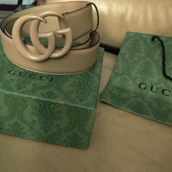 Gucci Accessories Authentic Gucci Marmont Belt Nudebeige 95 Cm Wide